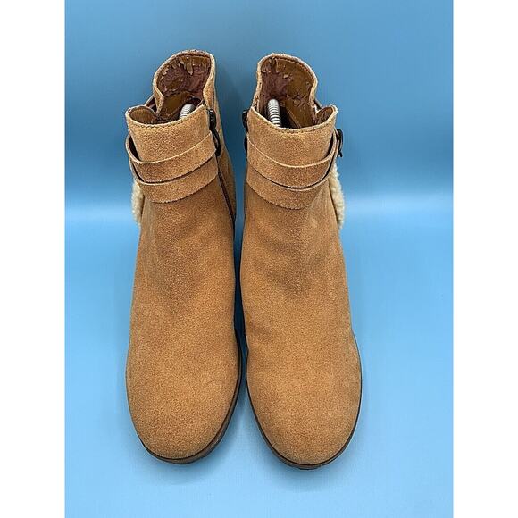 BJORNDAL AMY Brown Zip Up Wedges Ankle Boots Booties Women's Size 10 - Picture 6 of 9